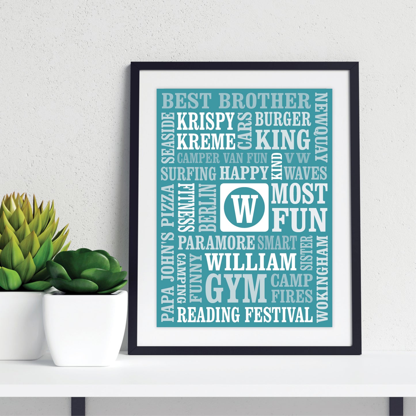 Custom Word Art Print - Initial