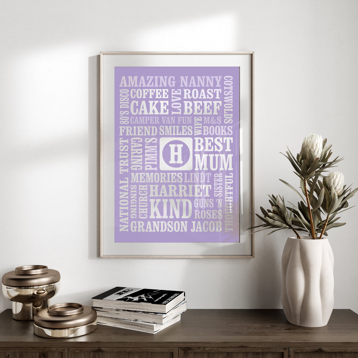 Custom Word Art Print - Initial
