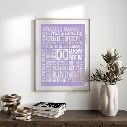 Custom Word Art Print - Initial