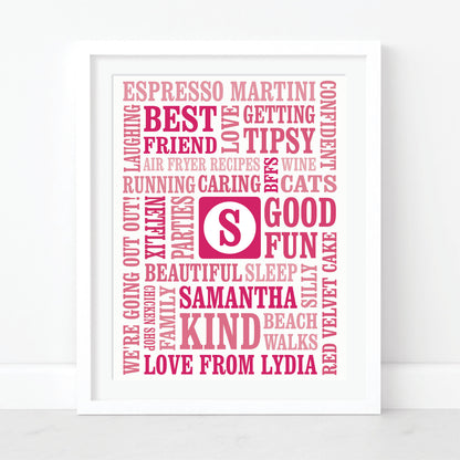 Custom Word Art Print - Initial