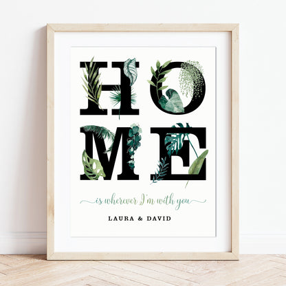Custom Home Word Art - Botanical