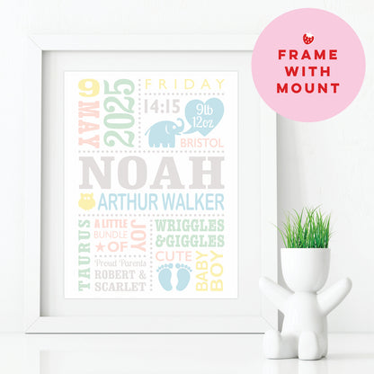 Custom Baby Print - Boy Cute Elephant 2