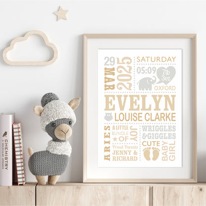 Custom Baby Print - Girl Cute Elephant 2
