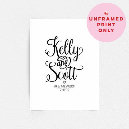 Custom Wedding Print - Names & Date