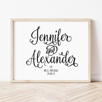 Custom Wedding Print - Names & Date