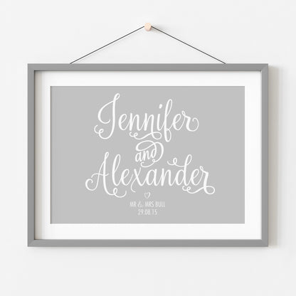 Custom Wedding Print - Names & Date
