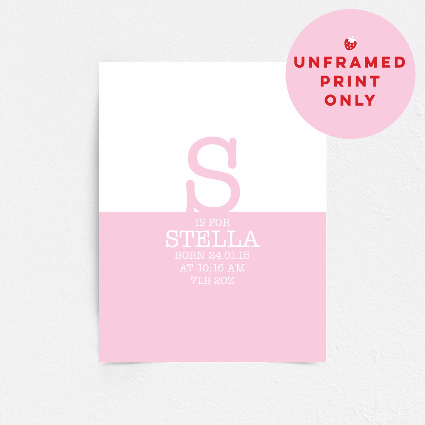 Custom Baby Print - Initial & Birth Details