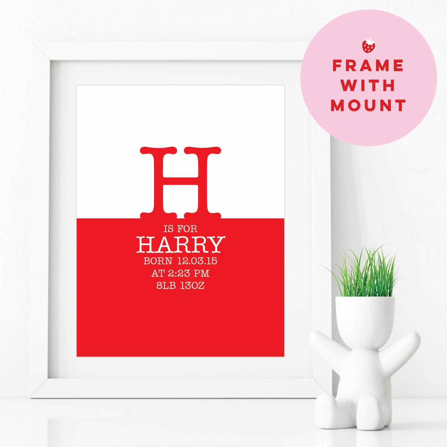 Custom Baby Print - Initial & Birth Details