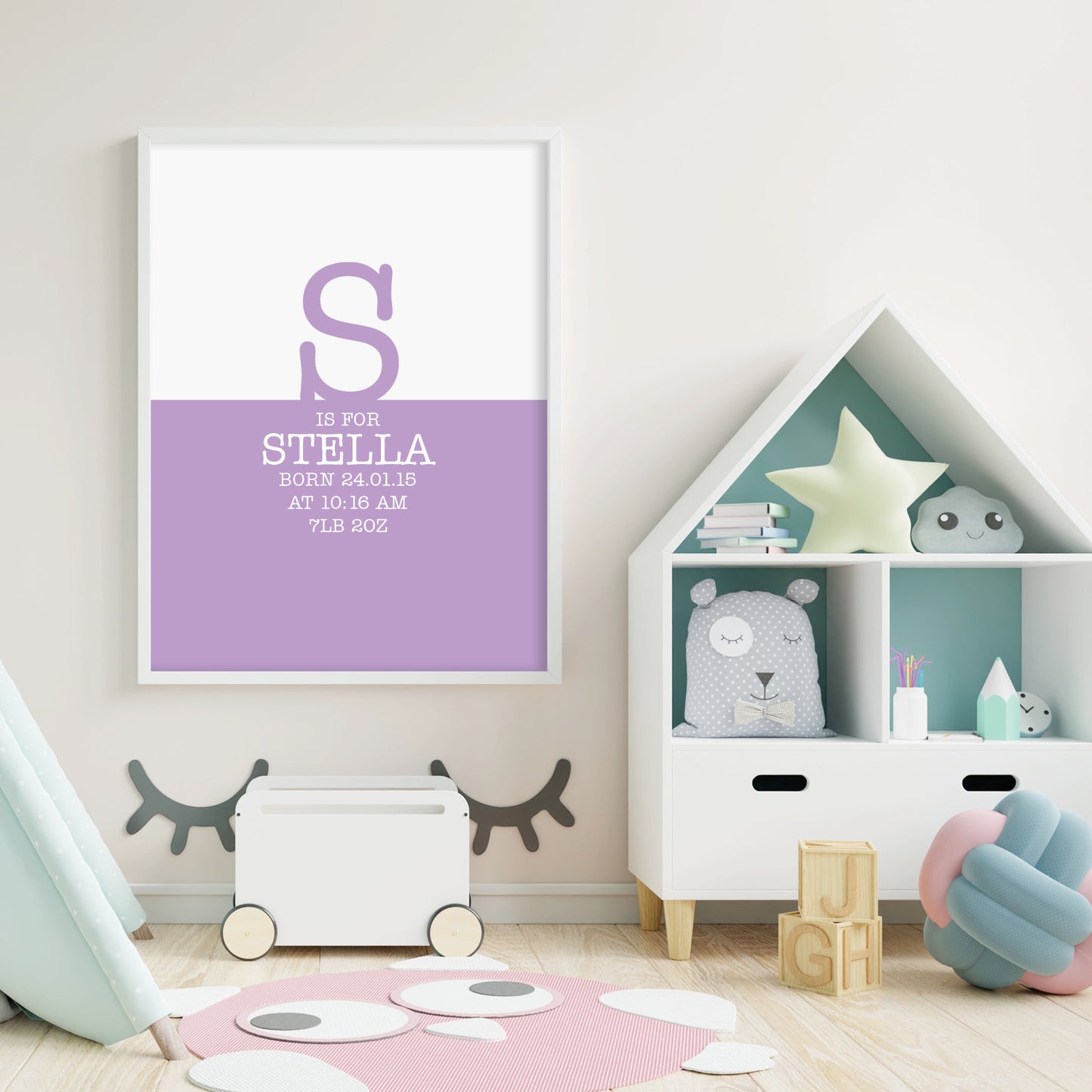 Custom Baby Print - Initial & Birth Details