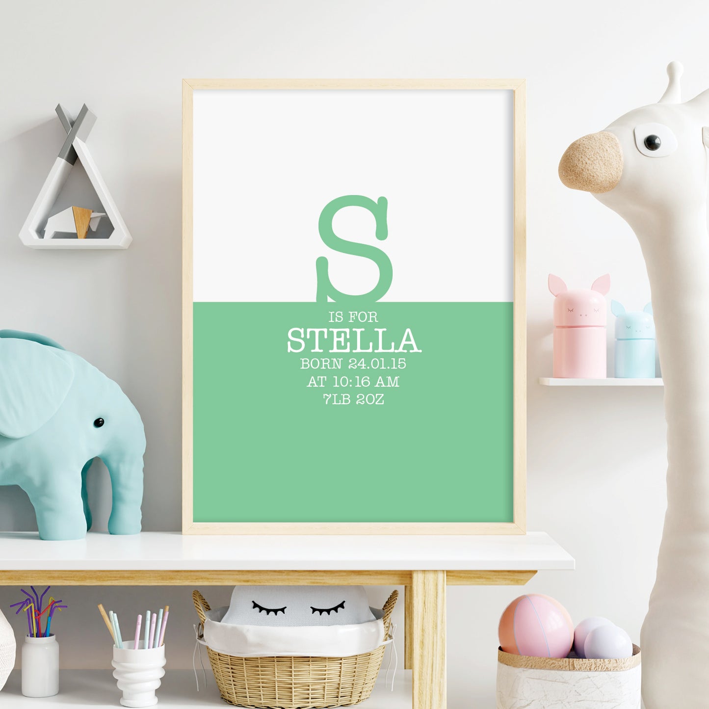 Custom Baby Print - Initial & Birth Details