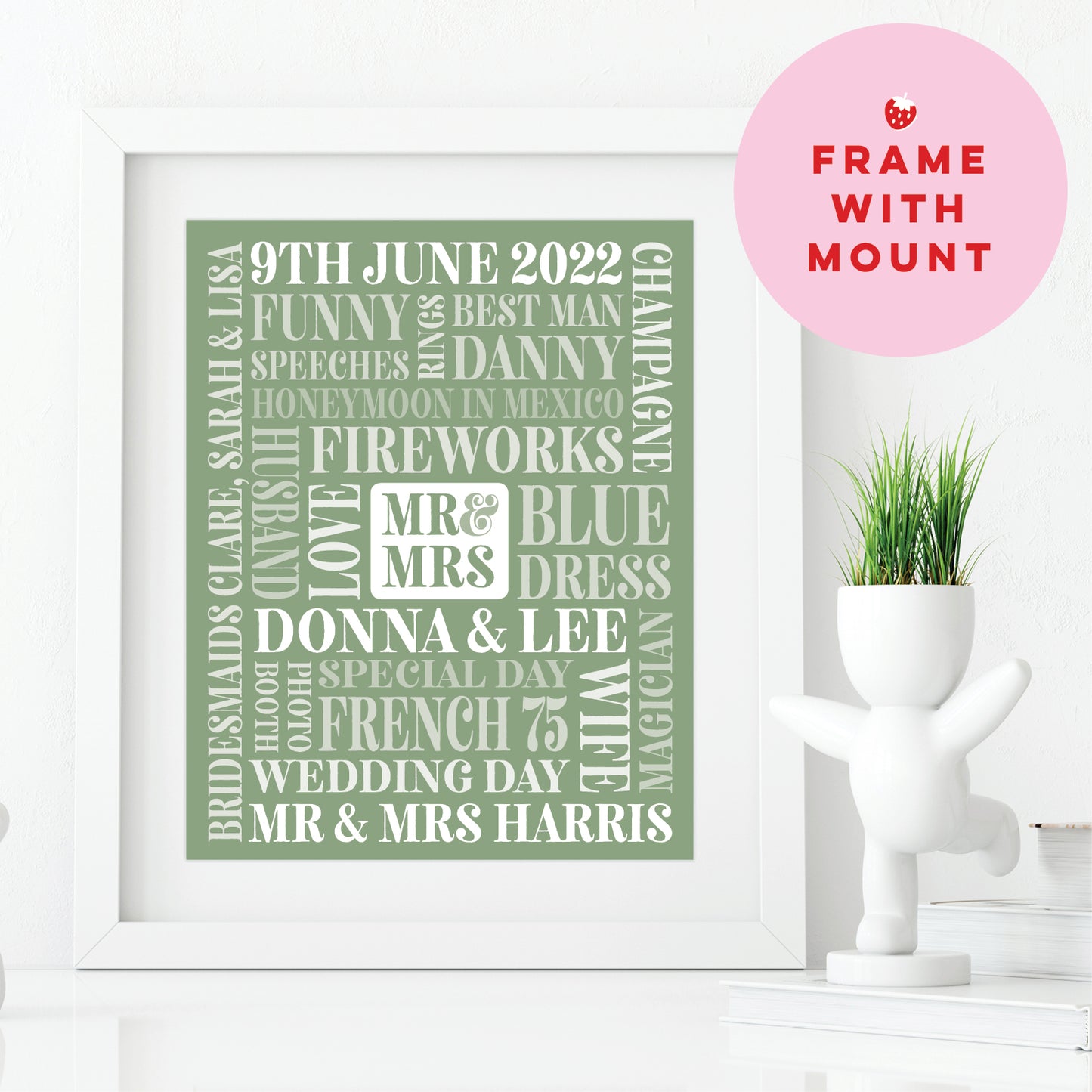 Custom Mr & Mrs Word Art Print