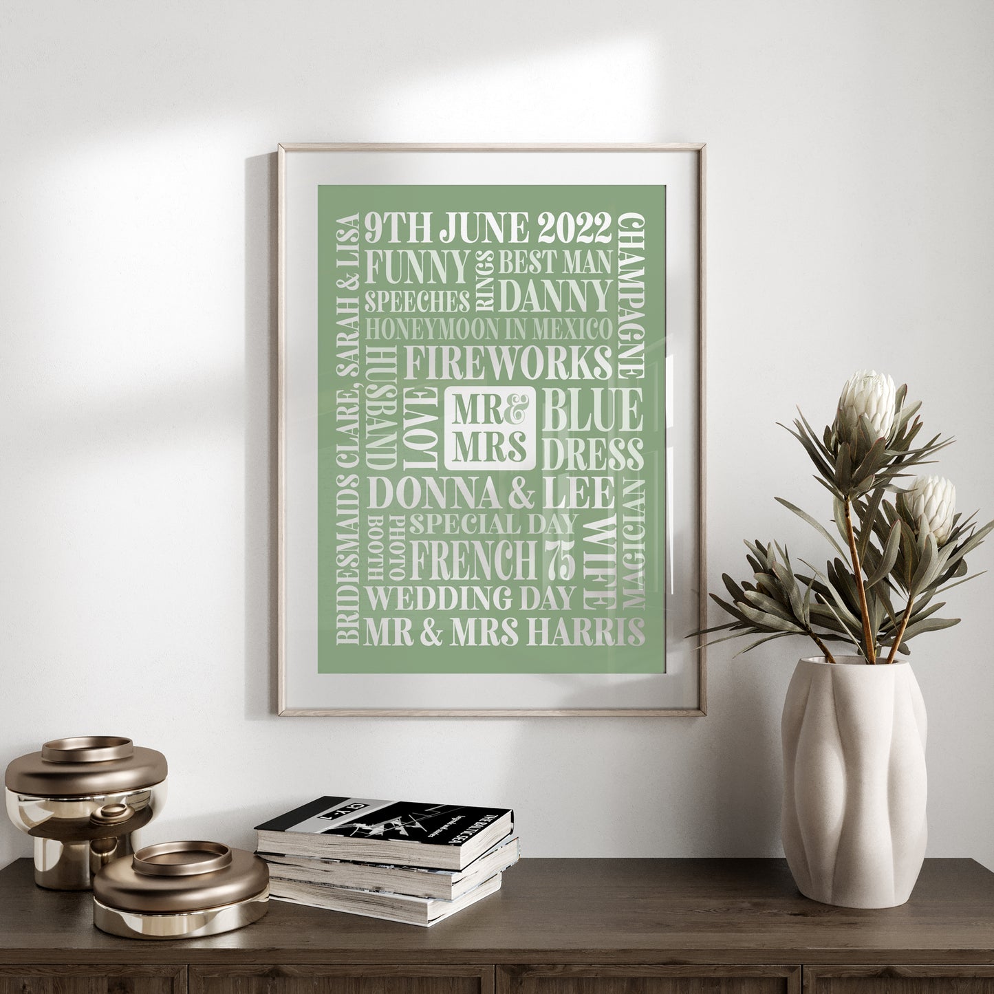 Custom Mr & Mrs Word Art Print