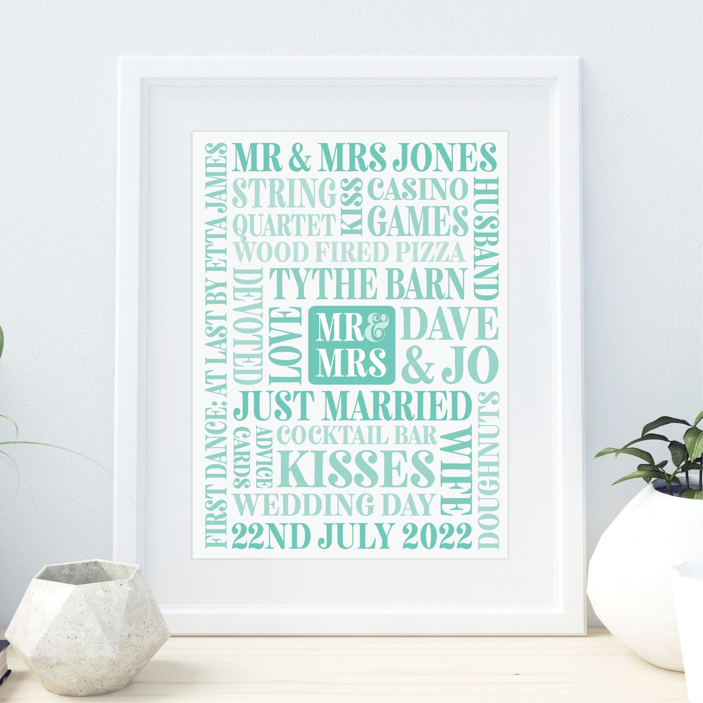 Custom Mr & Mrs Word Art Print