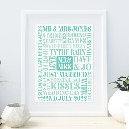 Custom Mr & Mrs Word Art Print