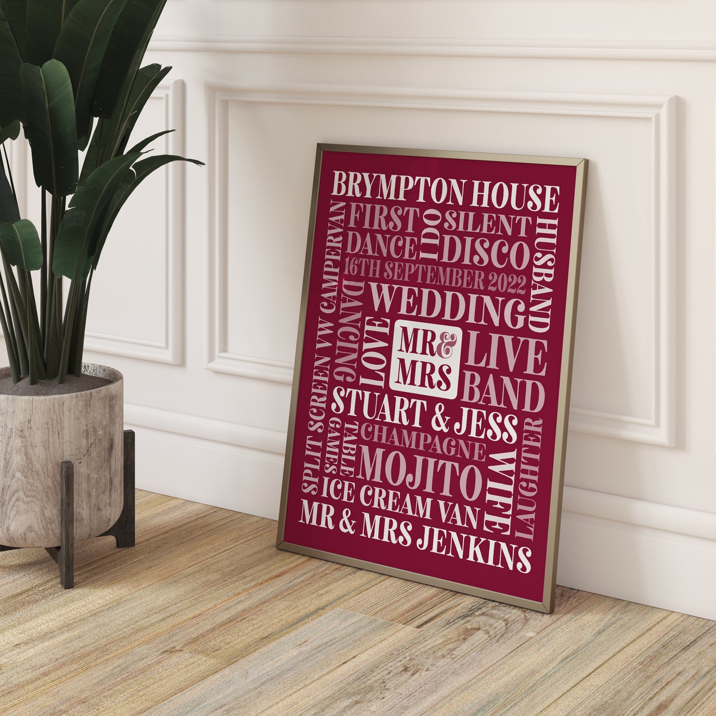 Custom Mr & Mrs Word Art Print