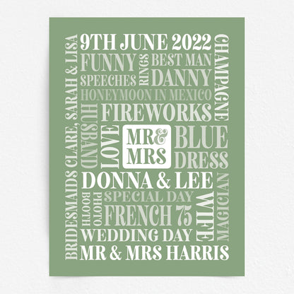 Custom Mr & Mrs Word Art Print