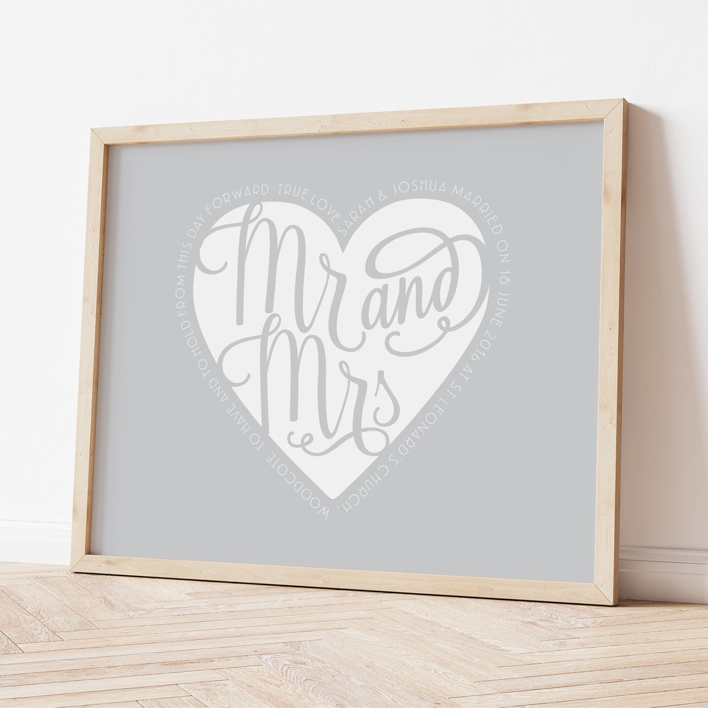 Custom Wedding Print - Mr & Mrs Heart