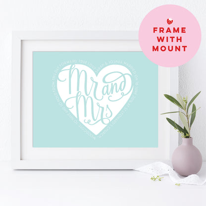 Custom Wedding Print - Mr & Mrs Heart
