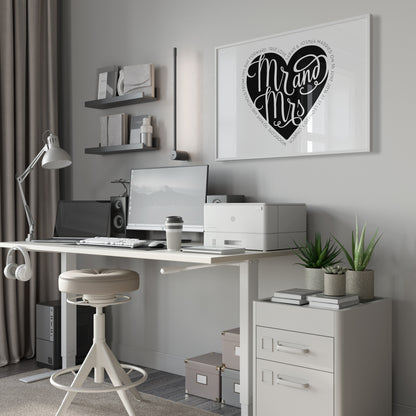 Custom Wedding Print - Mr & Mrs Heart