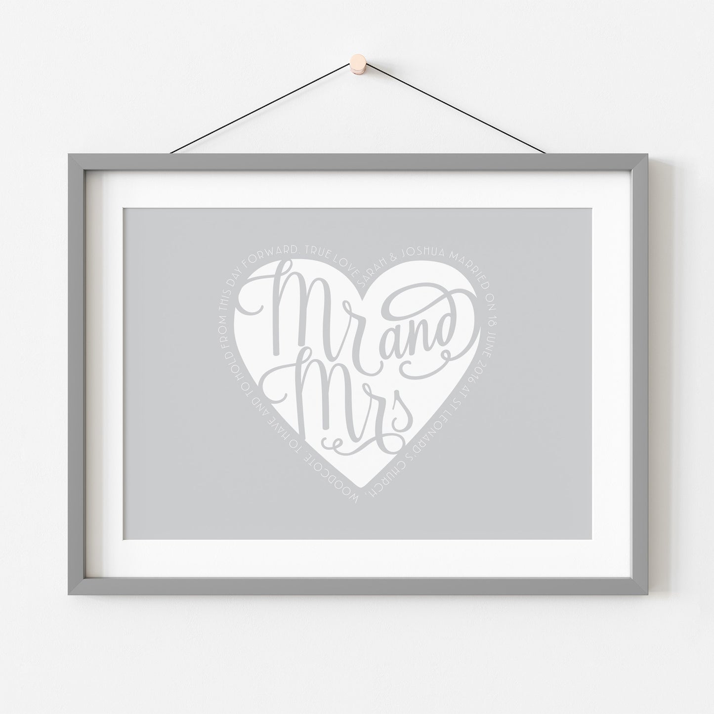 Custom Wedding Print - Mr & Mrs Heart