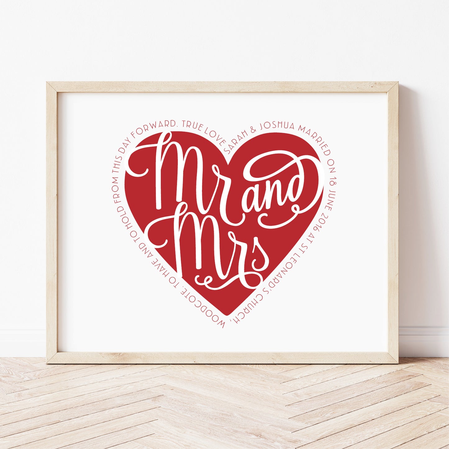 Custom Wedding Print - Mr & Mrs Heart