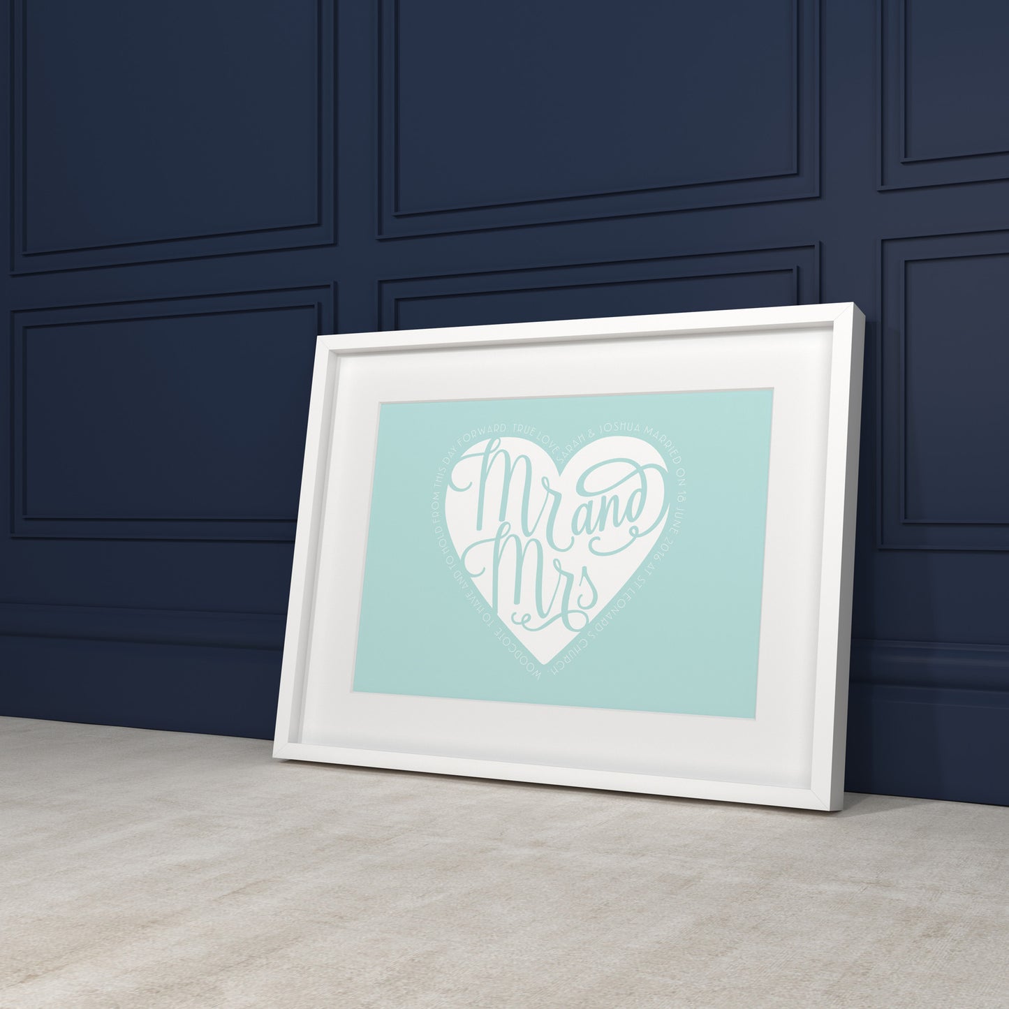 Custom Wedding Print - Mr & Mrs Heart
