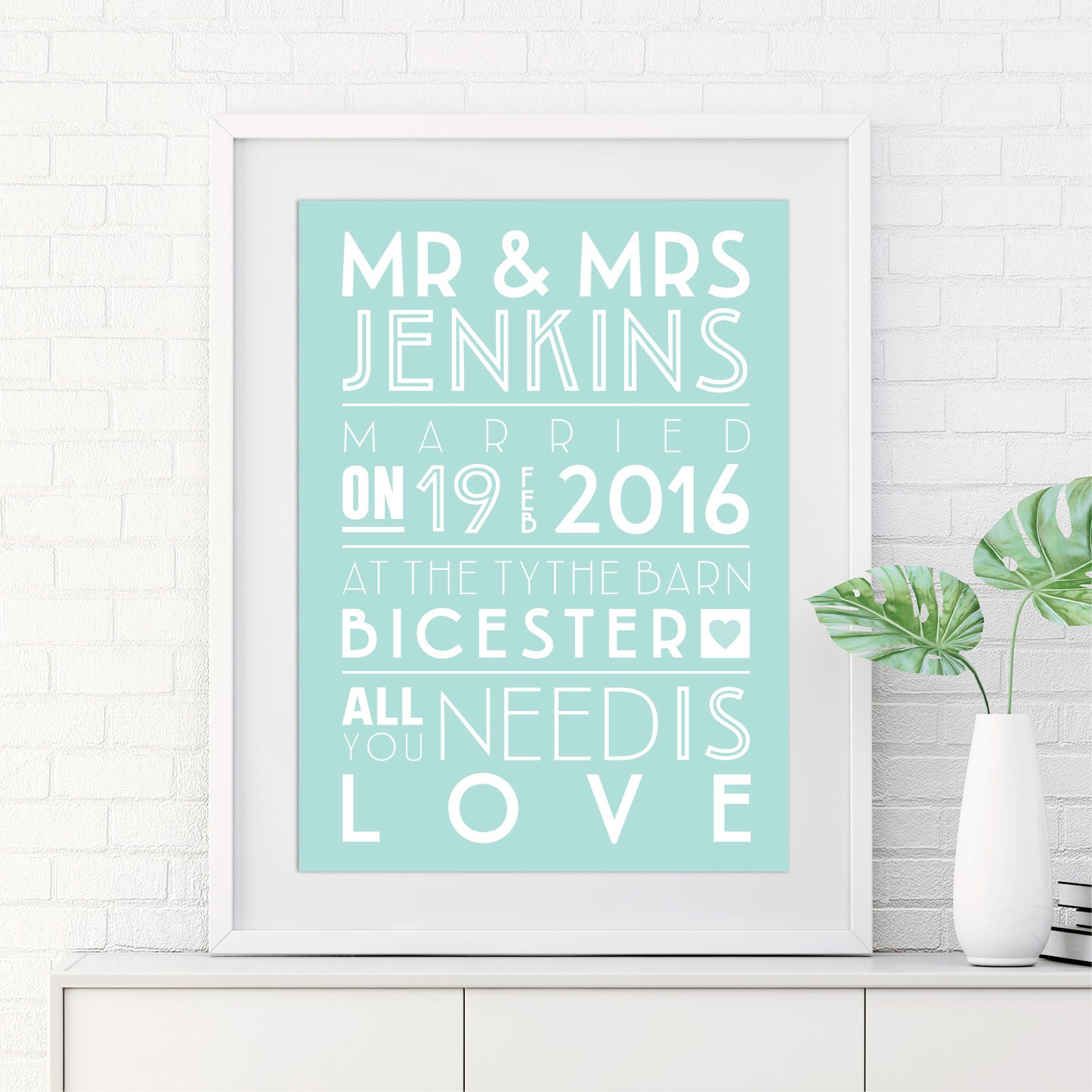 Custom Mr & Mrs Wedding Print - Art Deco