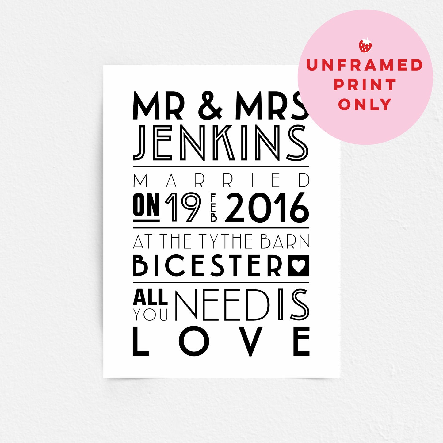 Custom Mr & Mrs Wedding Print - Art Deco