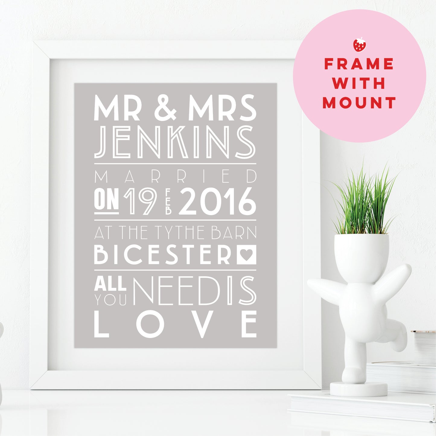 Custom Mr & Mrs Wedding Print - Art Deco