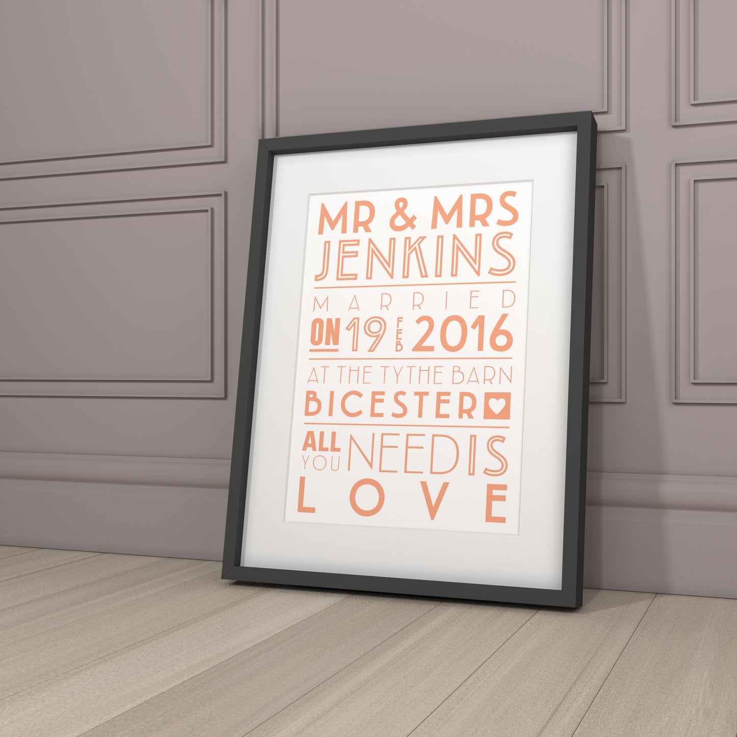 Custom Mr & Mrs Wedding Print - Art Deco