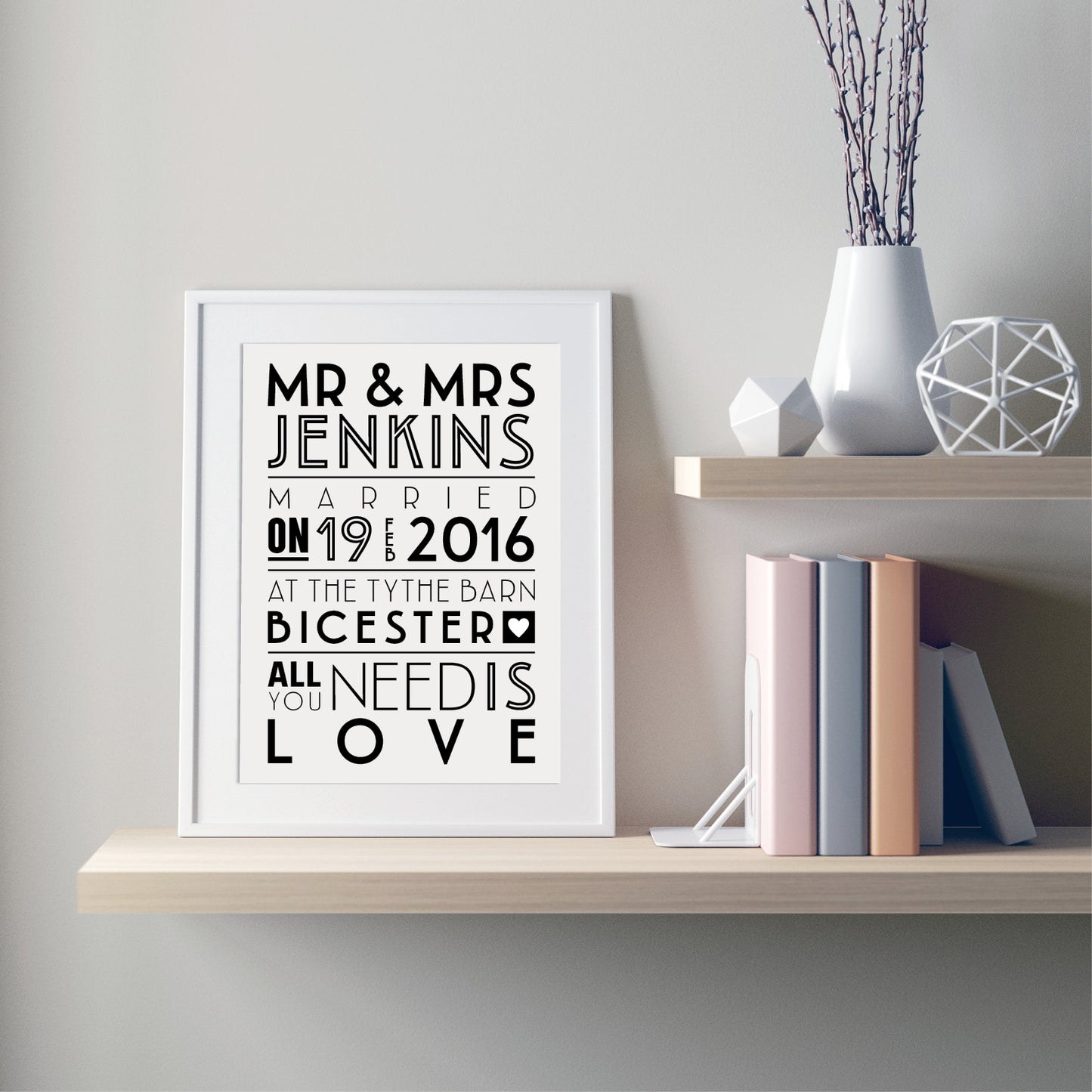 Custom Mr & Mrs Wedding Print - Art Deco