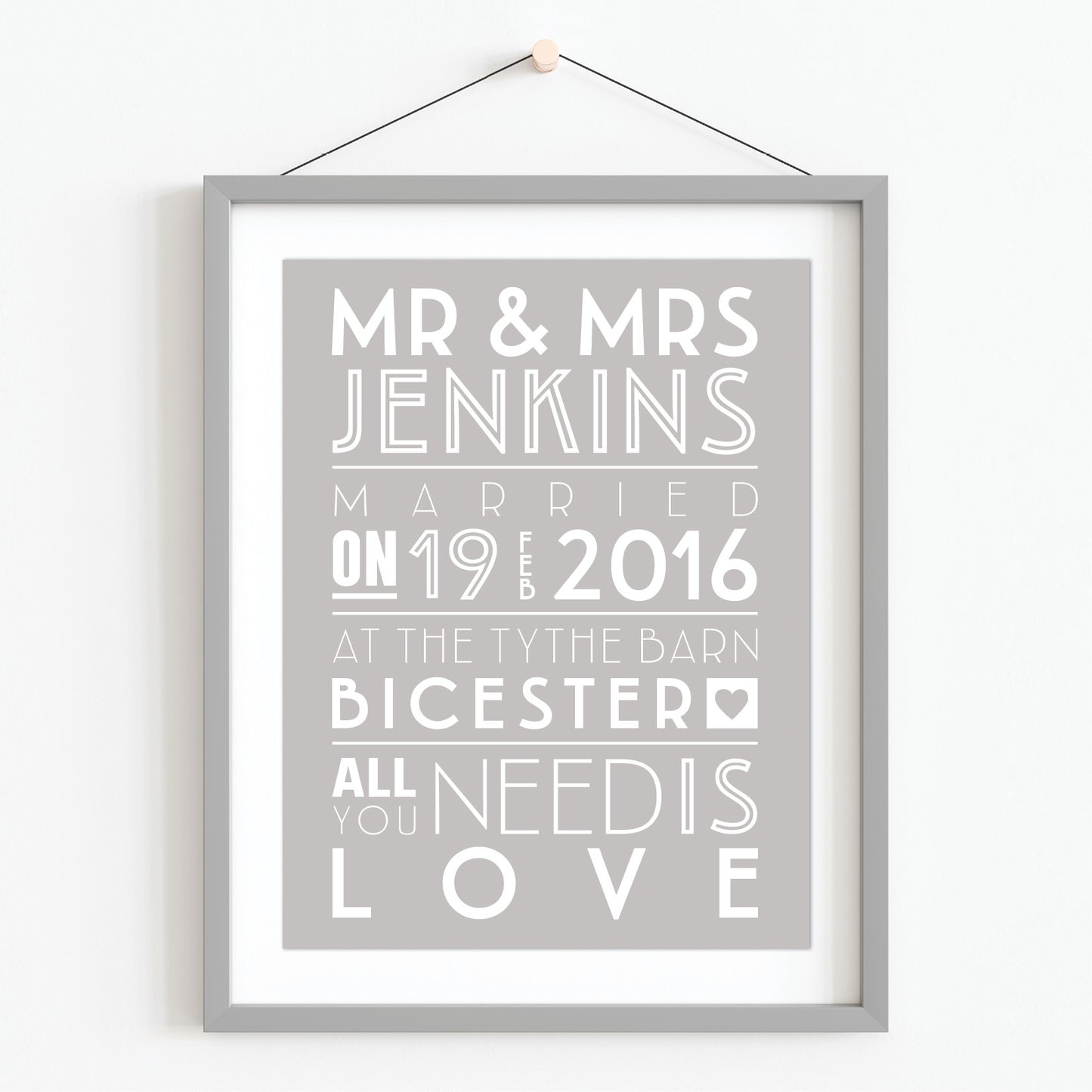 Custom Mr & Mrs Wedding Print - Art Deco