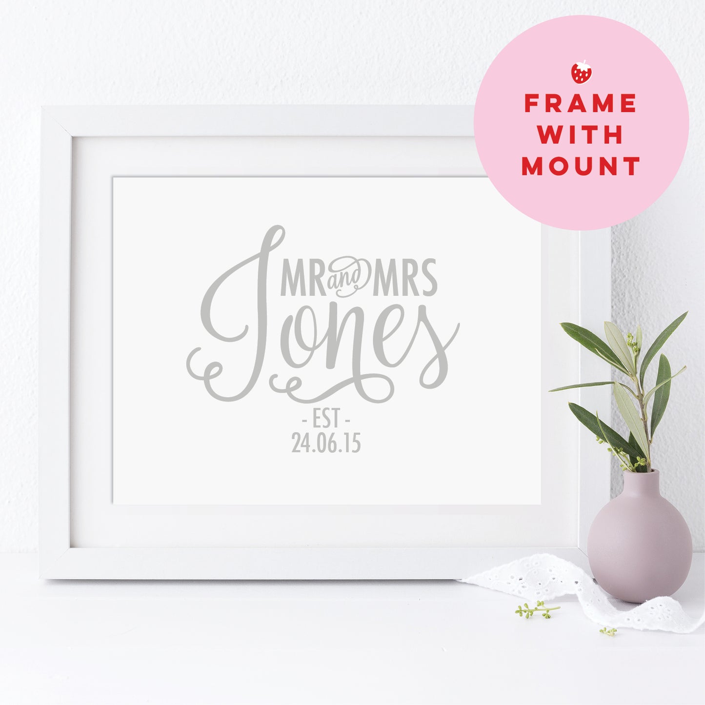 Custom Mr & Mrs Print - Script Name
