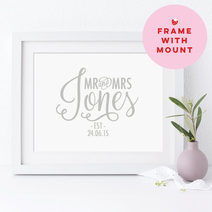Custom Mr & Mrs Print - Script Name