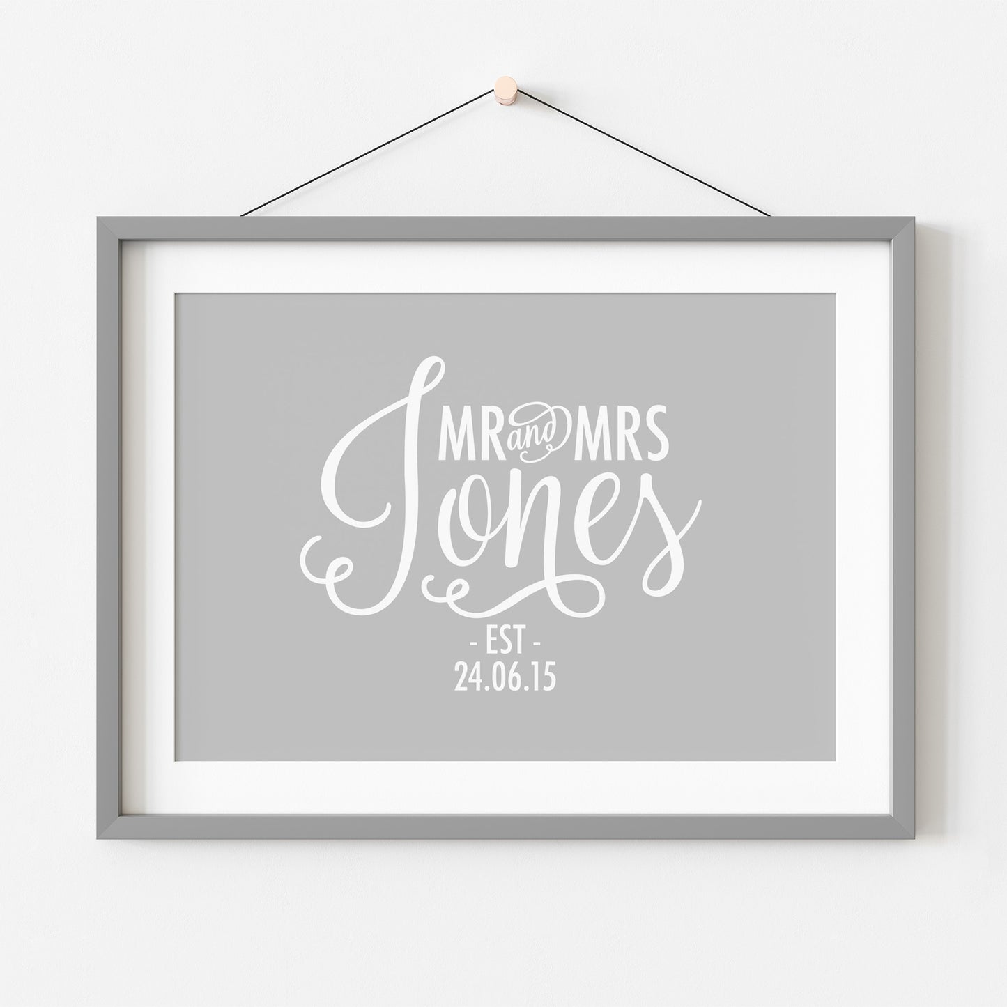 Custom Mr & Mrs Print - Script Name