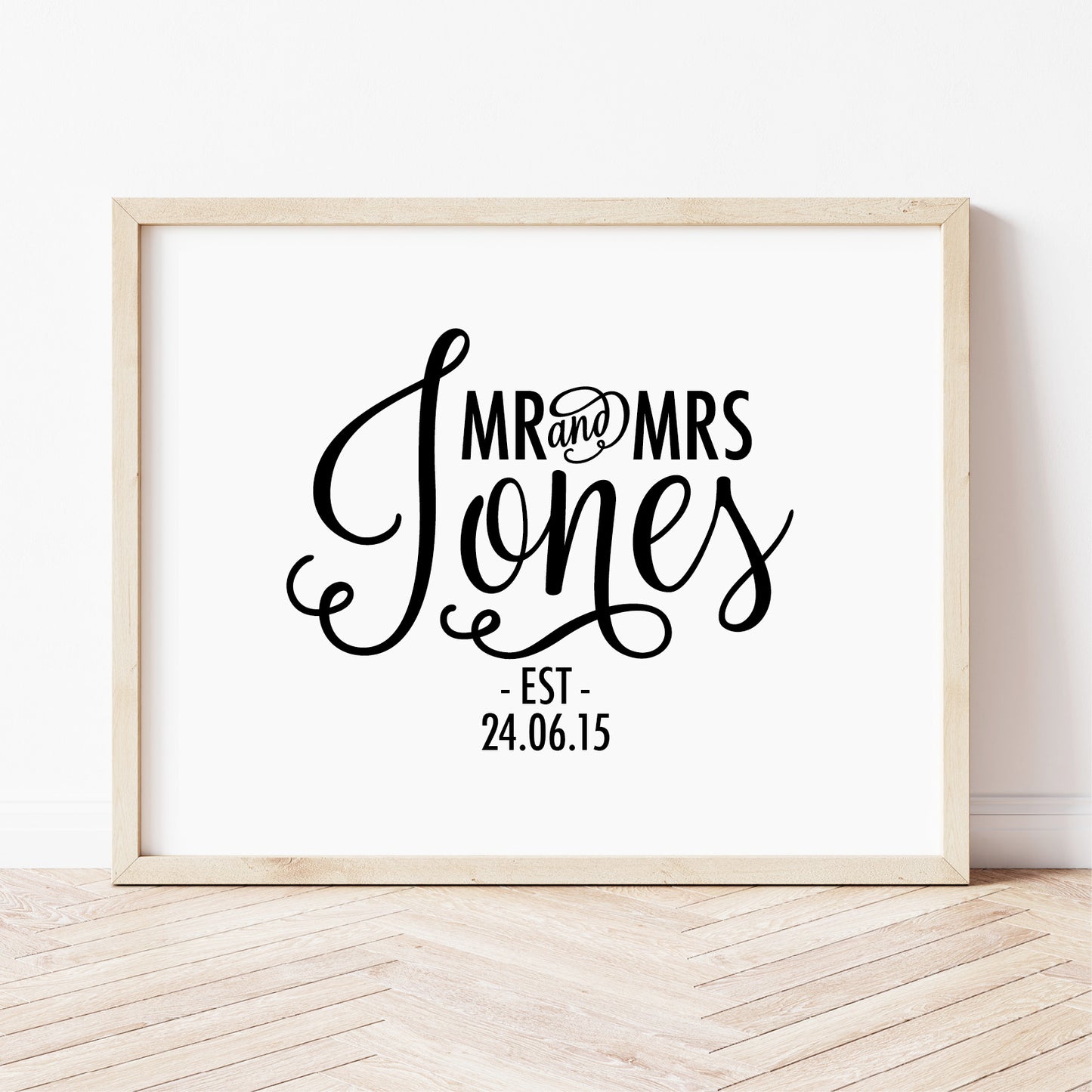 Custom Mr & Mrs Print - Script Name