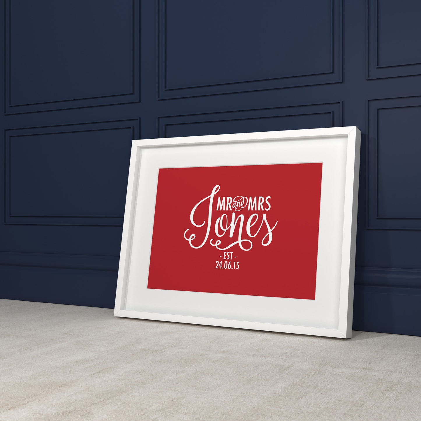 Custom Mr & Mrs Print - Script Name