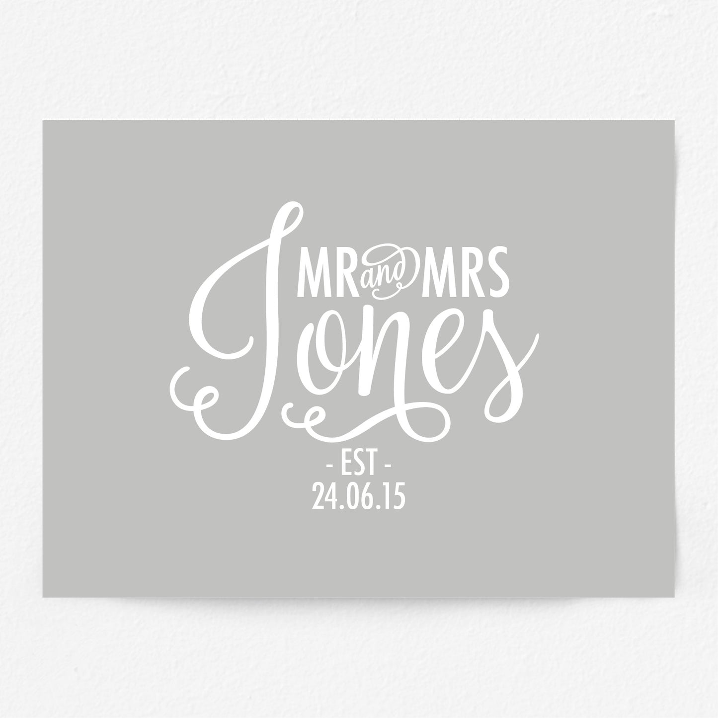 Custom Mr & Mrs Print - Script Name