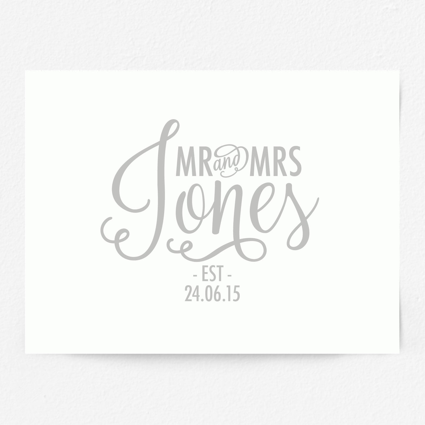 Custom Mr & Mrs Print - Script Name
