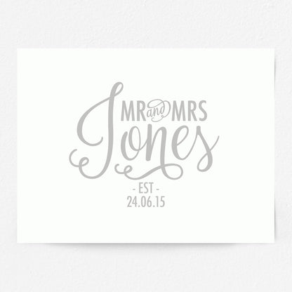 Custom Mr & Mrs Print - Script Name