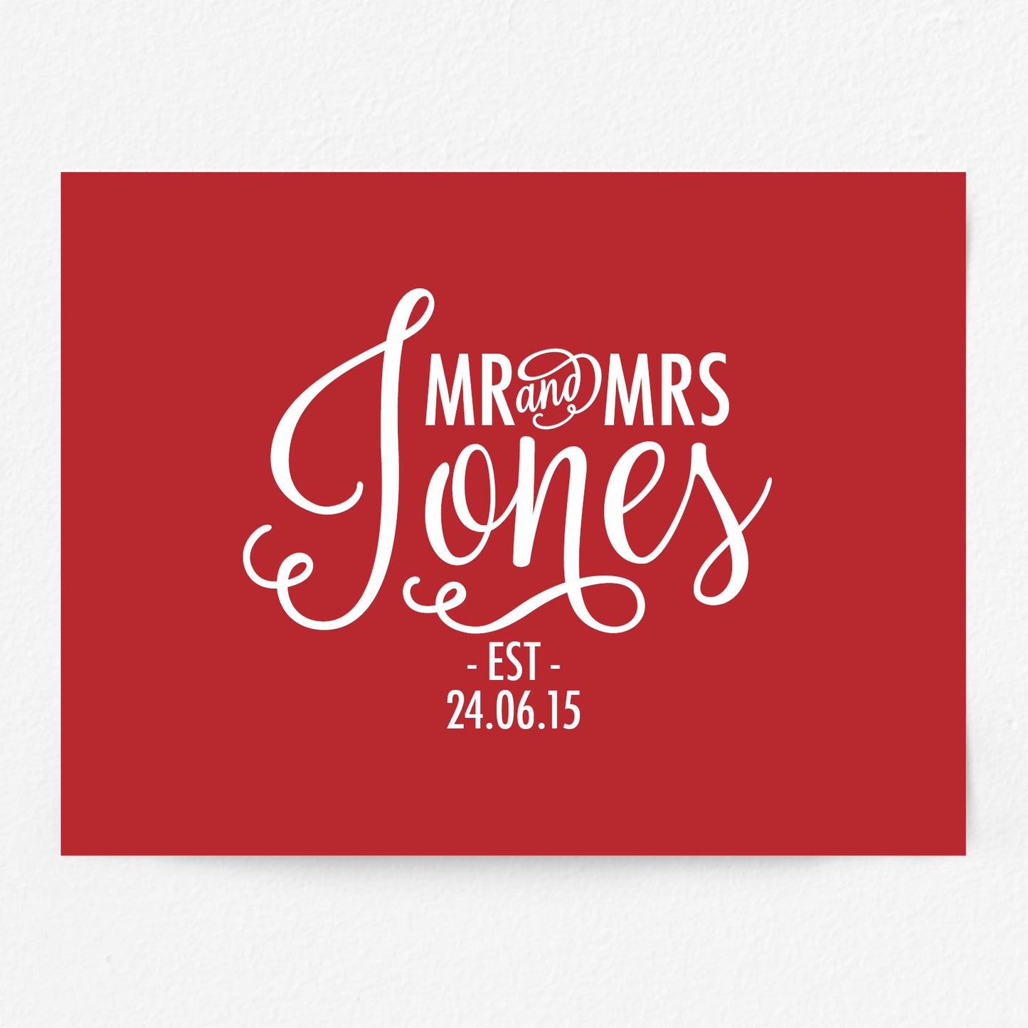 Custom Mr & Mrs Print - Script Name