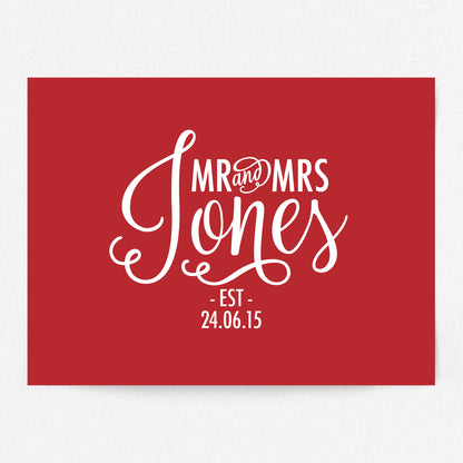 Custom Mr & Mrs Print - Script Name