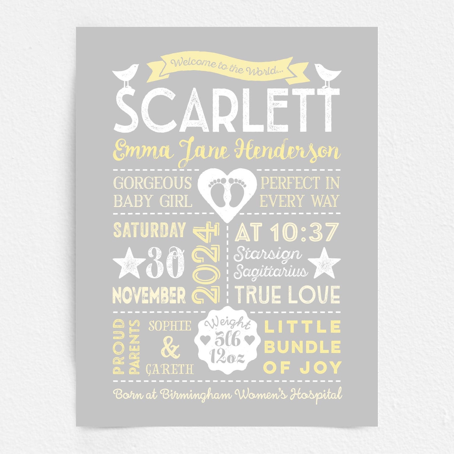 Custom Baby Print - Girl Retro Style
