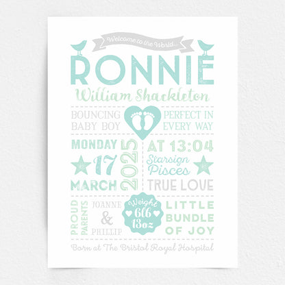 Custom Baby Print - Boy Retro Style