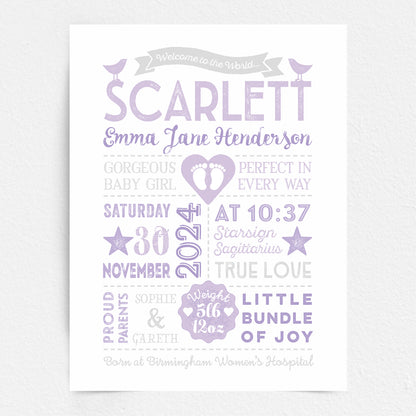 Custom Baby Print - Girl Retro Style