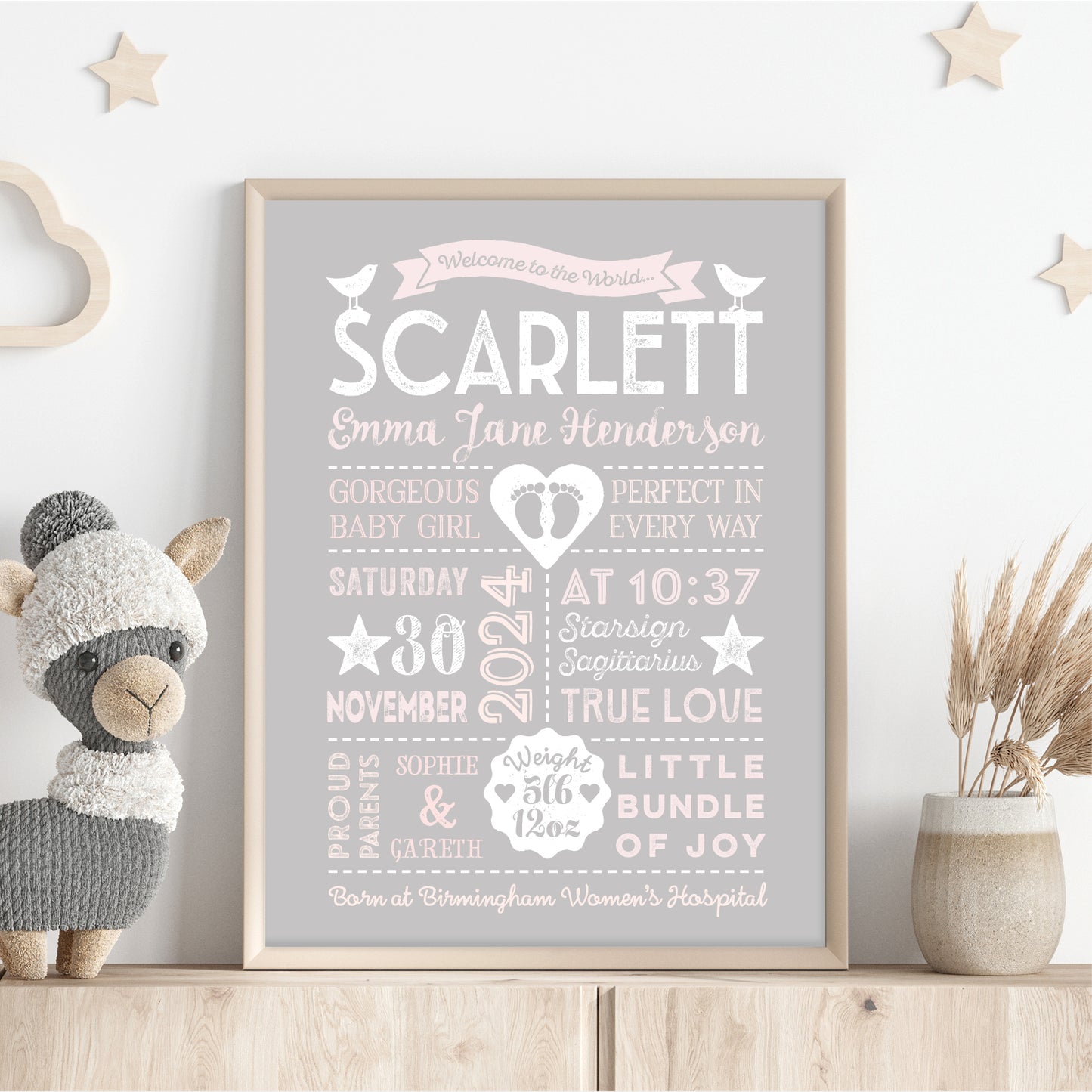 Custom Baby Print - Girl Retro Style