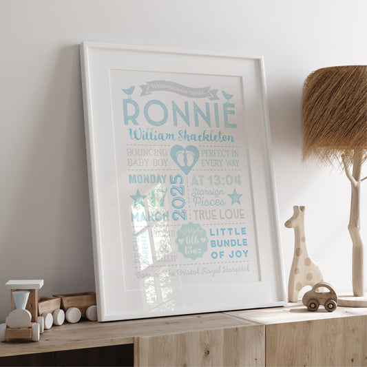 Custom Baby Print - Boy Retro Style