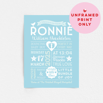 Custom Baby Print - Boy Retro Style