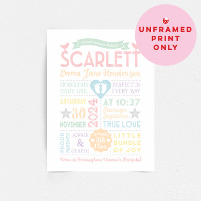 Custom Baby Print - Girl Retro Style