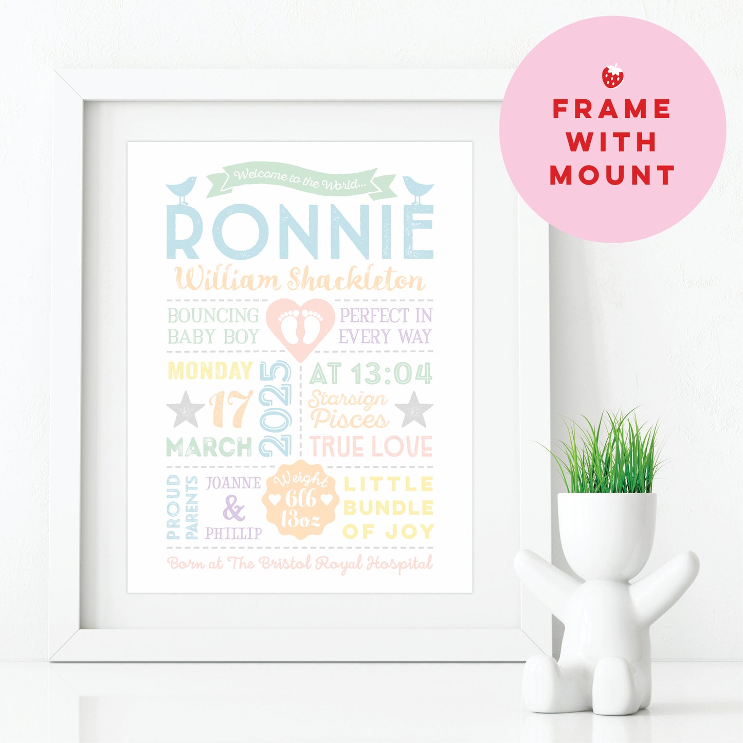 Custom Baby Print - Boy Retro Style